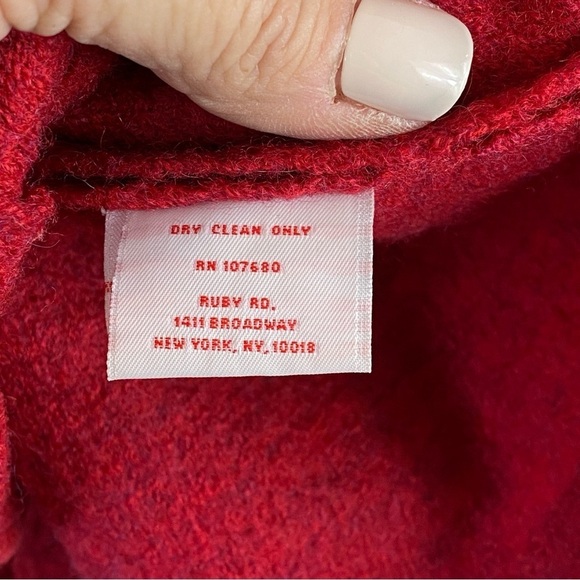 VTG Ruby Rd. Women’s Red 100% Wool Classic Button Coat/Jacket Blazer Sz S - Picture 7 of 12